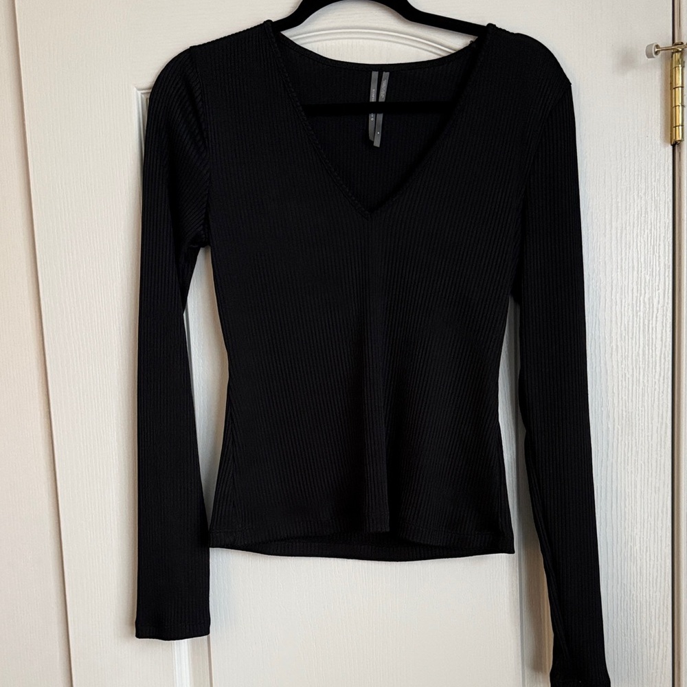 Anthropologie Classic Black Long Sleeve Top
